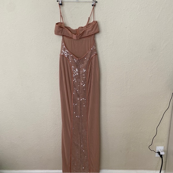 HOUSE OF CB 'Bonita' Cafe Au Lait Sequin Maxi Dress‎ NWOT size S - Picture 5 of 17